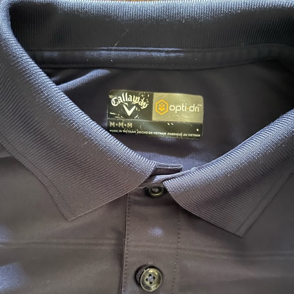 Callaway Navy Blue 3 Button Golf Polo: Men’s Medium: Moisture Wicking: GUC - Picture 3 of 3